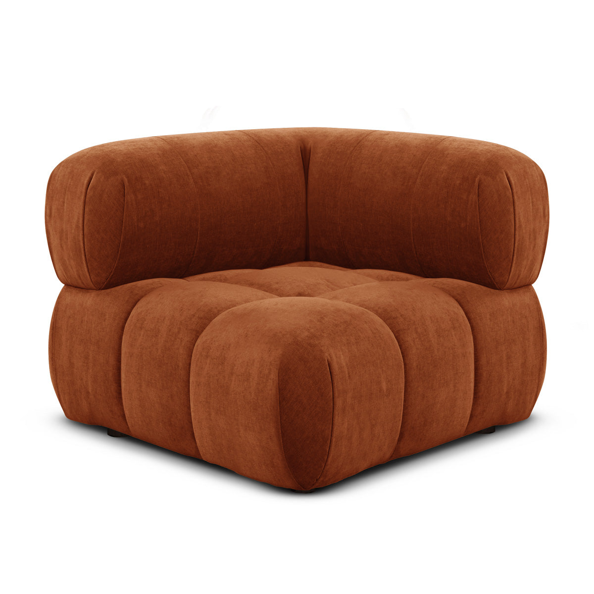 Bowie Textured Velvet Corner Modular Sofa Sectional - Modern Velvet Upholstered Living Room Furniture for Small Spaces, Apartments & Home Theater Seating