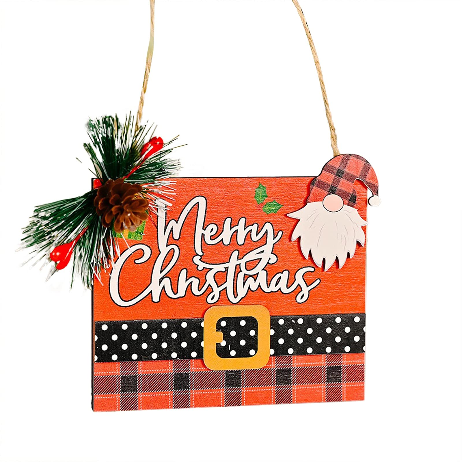 Wooden Painted Christmas Tree Pendants - Small Ornament Hanging Bells, Curtain Beads for Windows, Perfect for Holiday Home Decor and Festive Tree Trimming