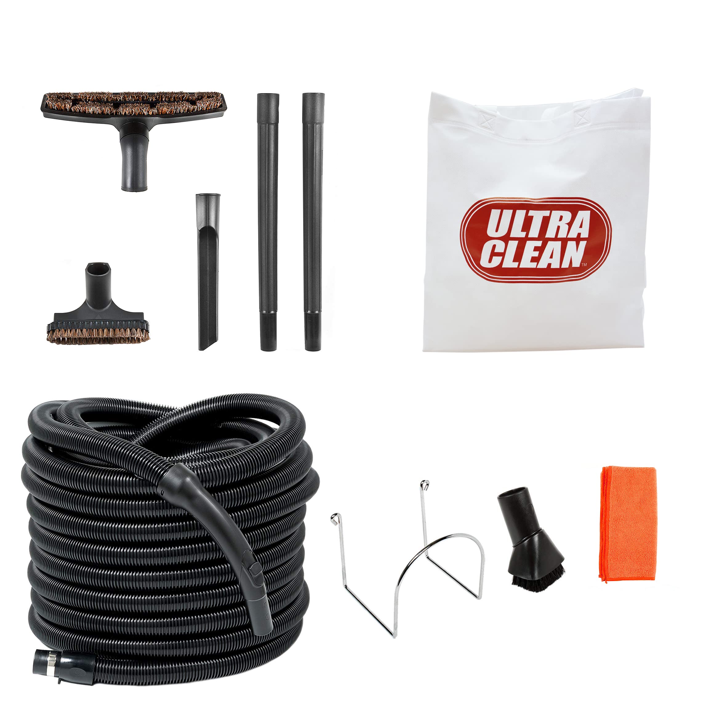 Premium 30' Central Vacuum Garage Kit - Heavy Duty Cleaning for Cars & Workshops