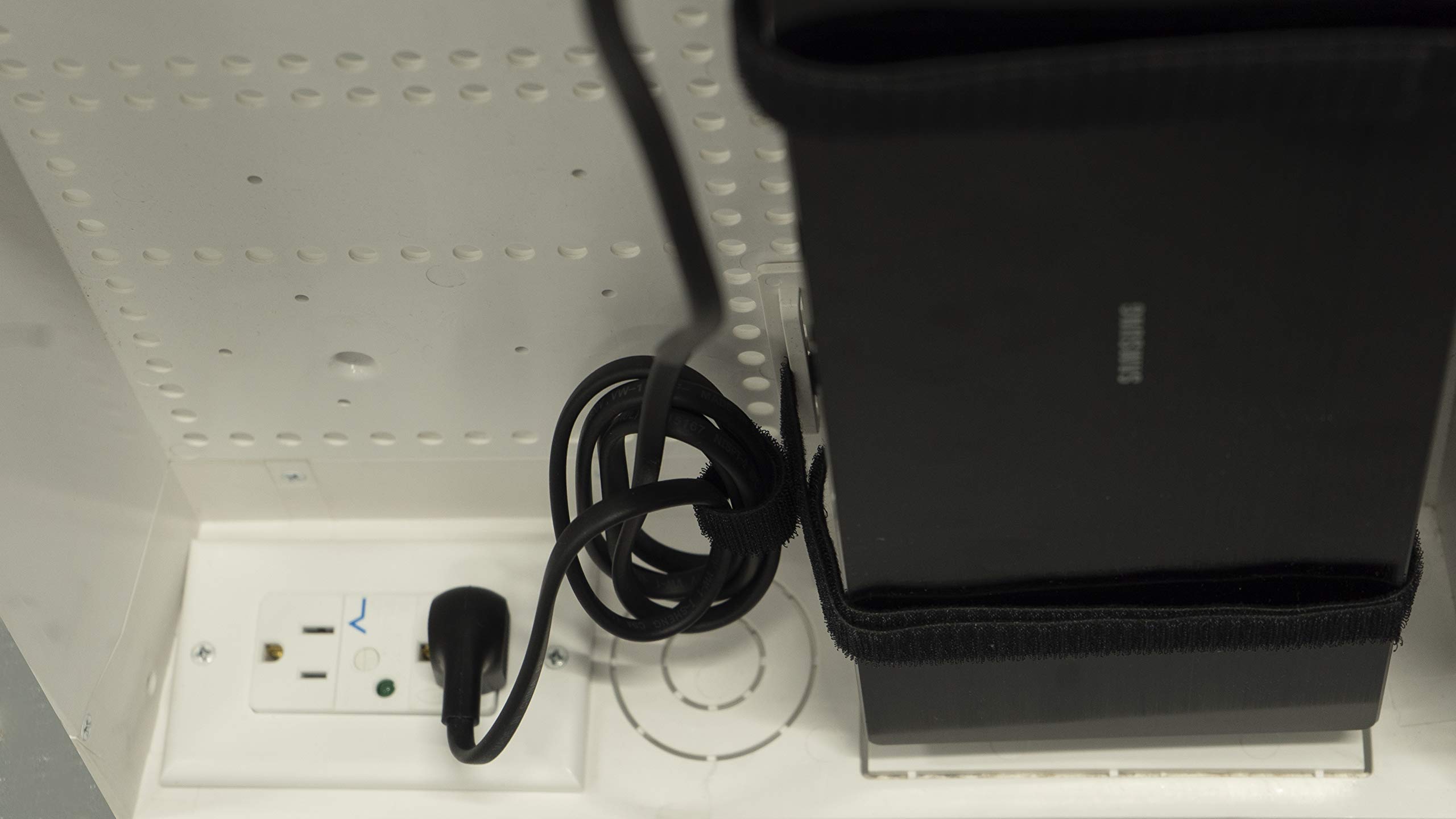 DATACOMM ELECTRONICS White Connected Media Box with Duplex Surge Receptacle (45-8021-1S) - Perfect for Home & Office Network Protection