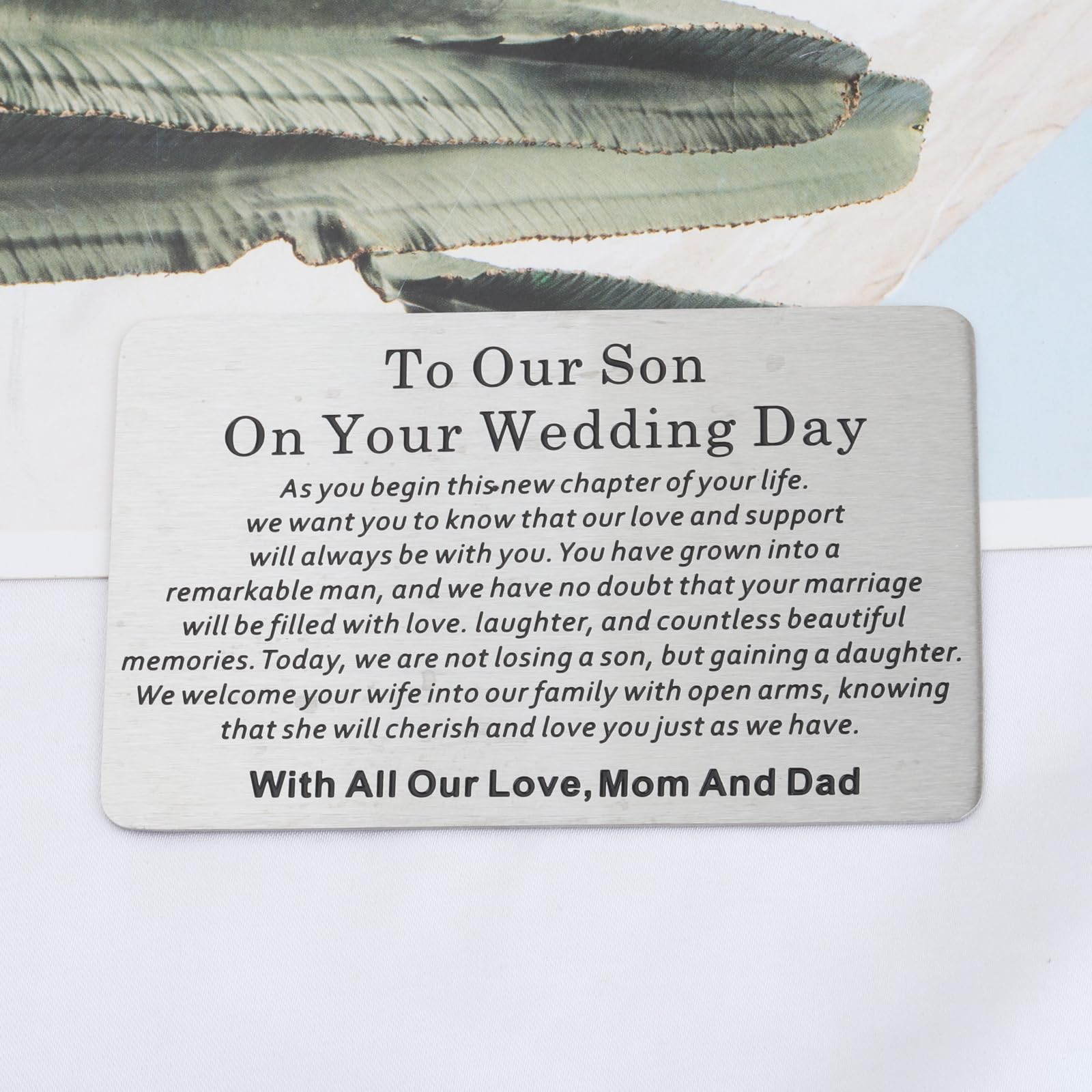 Son Wedding Gift Wallet Card - Groom Gift from Parents for Wedding Day - Perfect for Ceremonies & Speeches