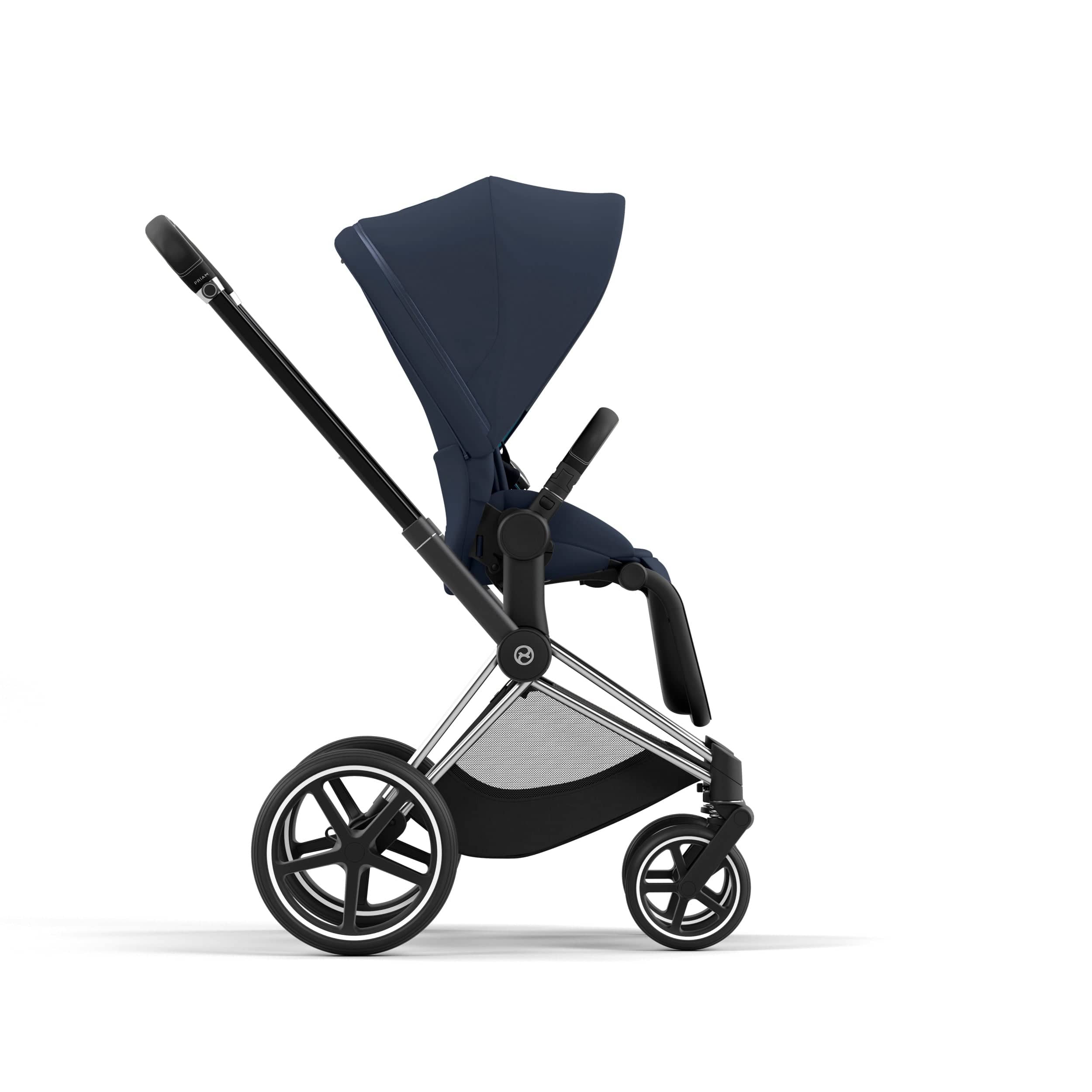 Cybex Priam 4 Complete Stroller - Chrome/Black Luxury Baby Stroller with All-Wheel Suspension | Perfect for Urban Walking, Travel & Everyday Use