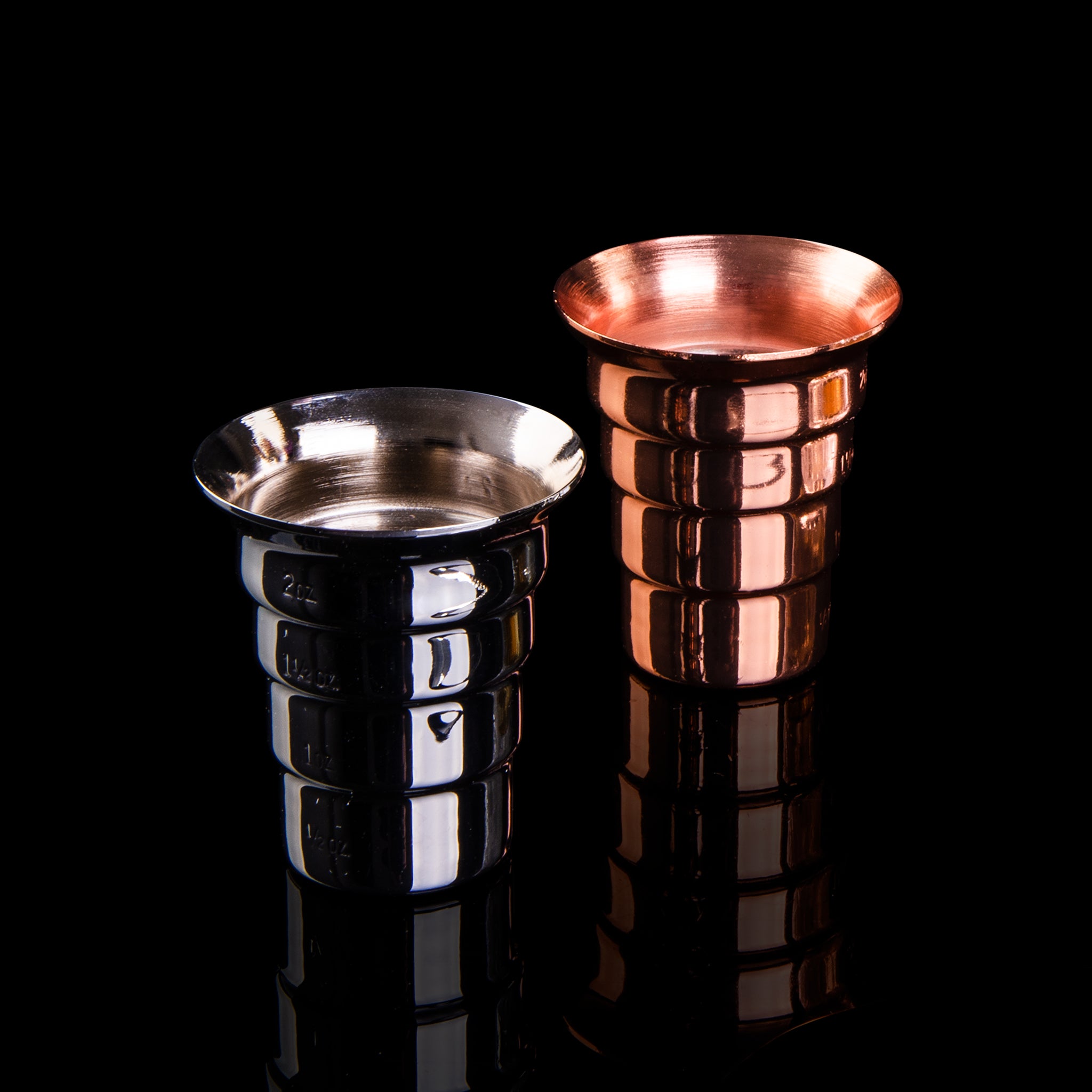 Premium Copper Plated Stepped Jigger 2oz - Professional Bartender Tool for Mixing Cocktails, Perfect for Home Bars & Cocktail Parties