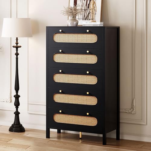 Black 5 Drawers
