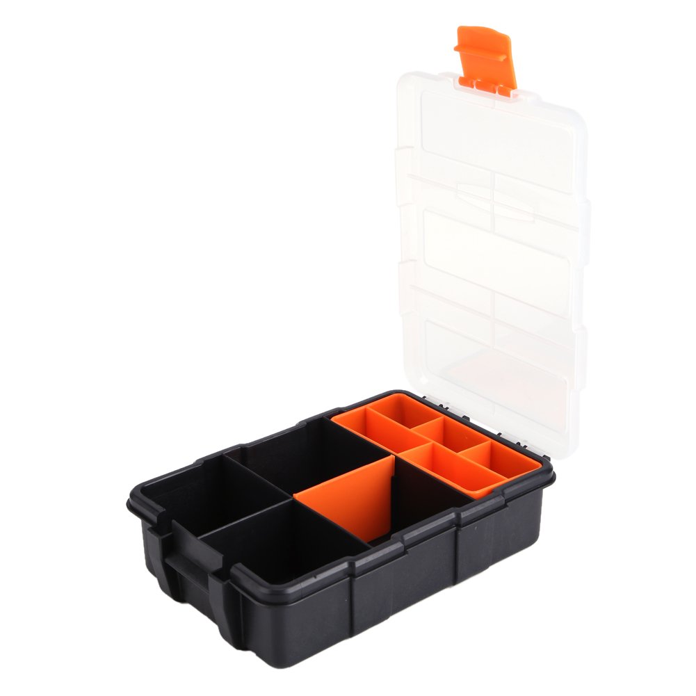 Heavy-Duty Plastic Components Storage Tool Box - Small Tools Organizer Container for DIY, Electronics, and Craft Supplies - Perfect for Workshop, Garage, and Home Organization