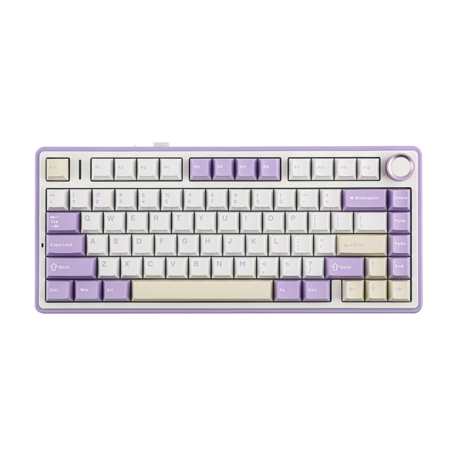 EPOMAKER x Aula F75 75% Wireless Mechanical Keyboard - Hot Swappable Gaming Keyboard with 5-Layer Padding & Knob, Bluetooth/2.4GHz/USB-C, RGB Backlit (Purple, LEOBOG Reaper Switch) - Perfect for PC Gaming, Office Work & Typing Enthusiasts