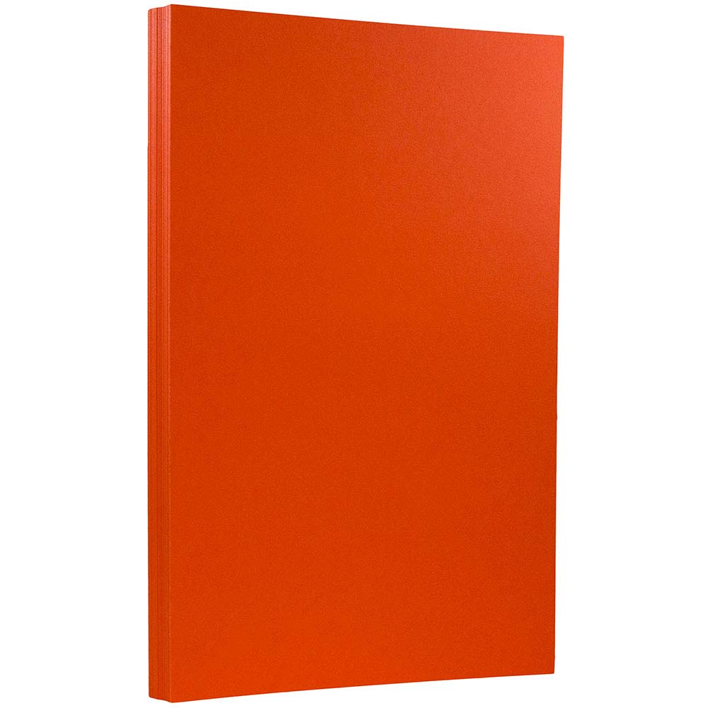 JAM PAPER Legal Size 65lb Cardstock - 8.5 x 14 Inches Coverstock Paper - 176 GSM Thick Paper - Orange Recycled Card Stock - 250 Sheets per Pack - Perfect for Business Cards, Invitations, Flyers and Craft Projects