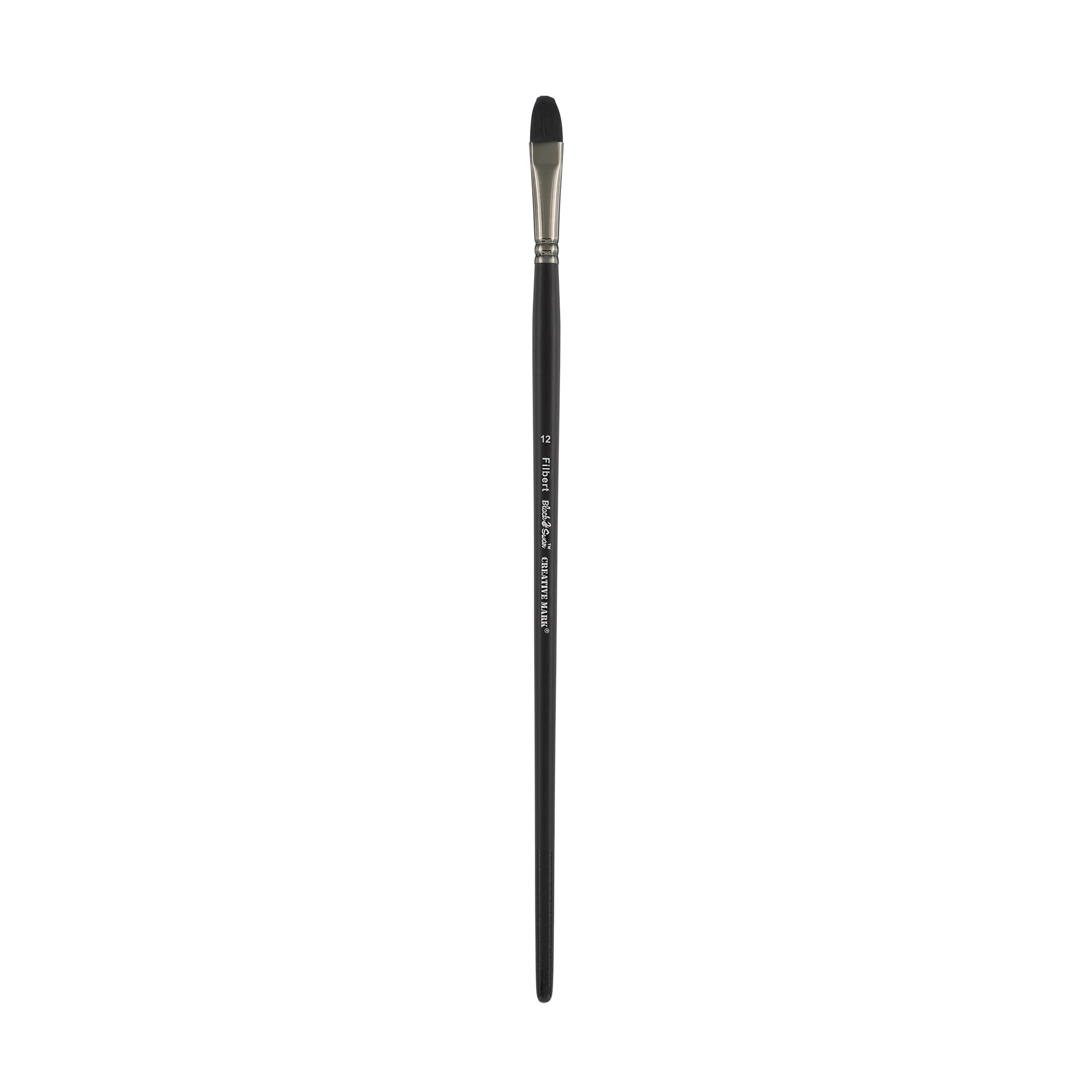 Black Swan Synthetic Red Sable Paint Brushes - Filbert Size #12 - Professional Artist Brushes for Oil, Acrylic & Heavy Body Media - Long Handle Paintbrush for Beginners to Professionals - Perfect for Canvas Painting, Portrait Art & Fine Detail Work