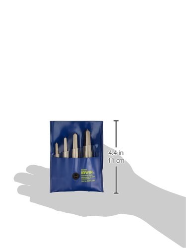 Irwin Tools 53625 4-Piece Straight Flute Screw Extractor Set - Remove Stripped, Broken or Damaged Screws Easily for DIY, Automotive and Home Repair Projects