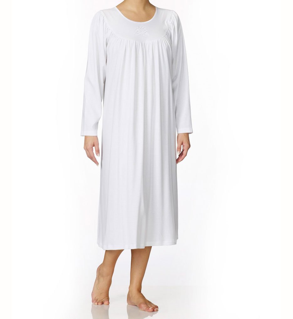 Soft Cotton Long Sleeve Nightgown for Women - Comfortable Sleepwear, Pink, Medium Size - Perfect for Relaxing at Home, Lounging & Cozy Nights