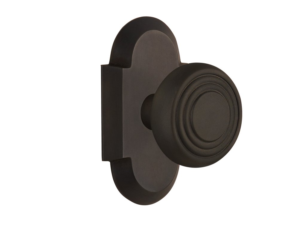 Vintage Cottage Plate with Decorative Door Knob - Double Dummy Set in Oil-Rubbed Bronze Finish | Perfect for Farmhouse, Shabby Chic & Vintage Home Decor
