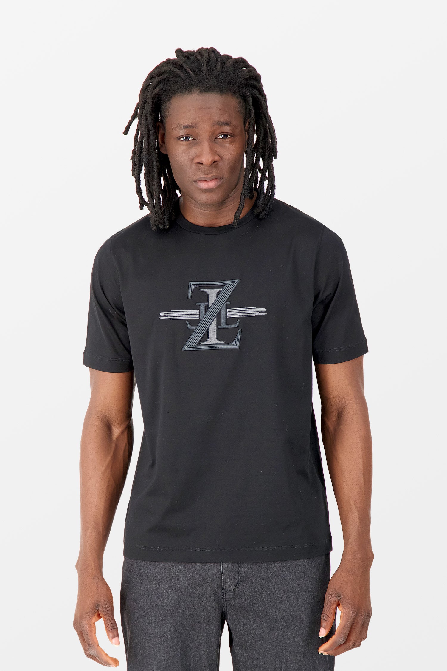 Zilli Black Embroidered T-Shirt for Men - Stylish Casual Wear for Everyday Outfits & Summer Fashion