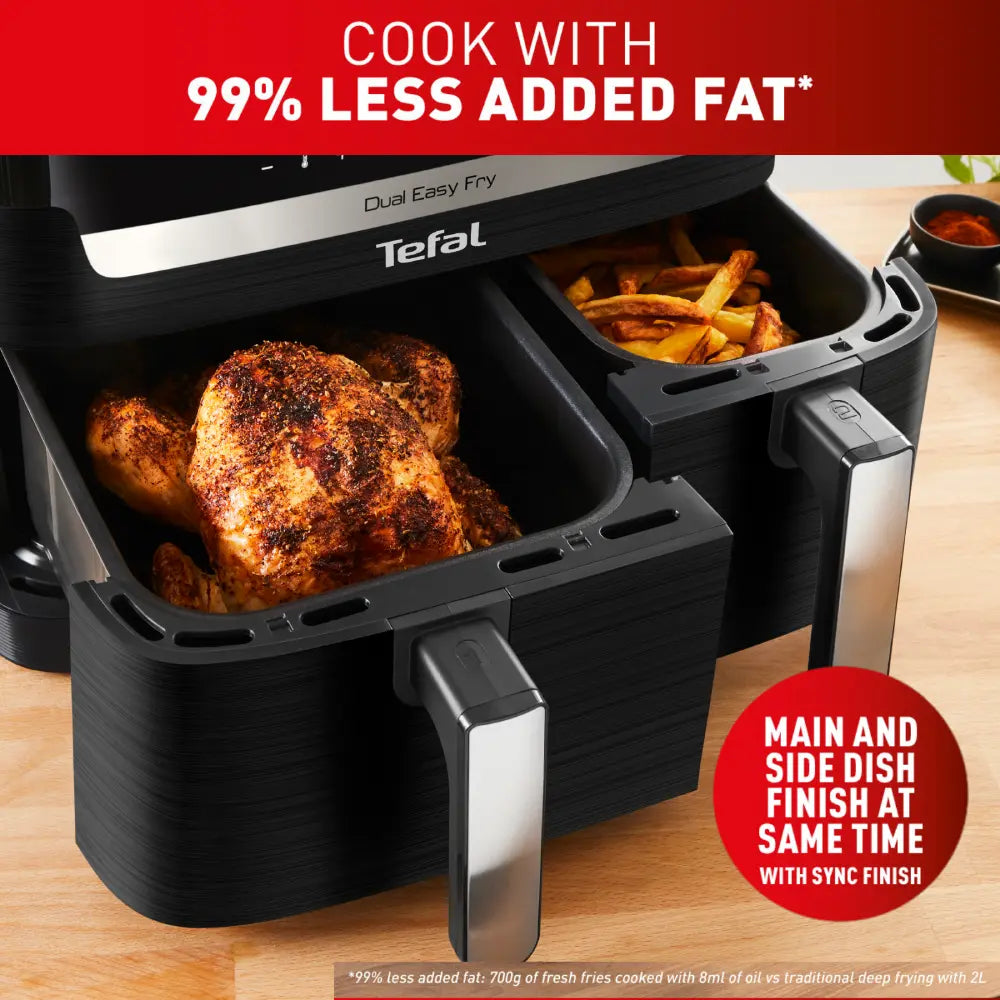 Tefal Dual Easy Fry XXXL 11L Air Fryer EY9428 - Large Capacity Digital Air Fryer for Healthy Cooking - Perfect for Family Meals, Snacks & Party Food