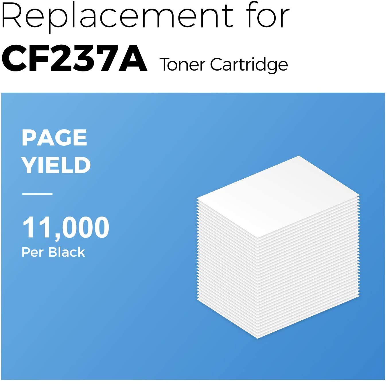 myCartridge 37A Compatible Toner Cartridge Replacement for HP 37A/CF237A/37X/CF237X - Works with HP LaserJet Enterprise M607n/M607dn/M608dn/M680n/M608x/M609d/M609dh/M609dn Printers - High-Yield Black Toner for Office & Business Printing Needs