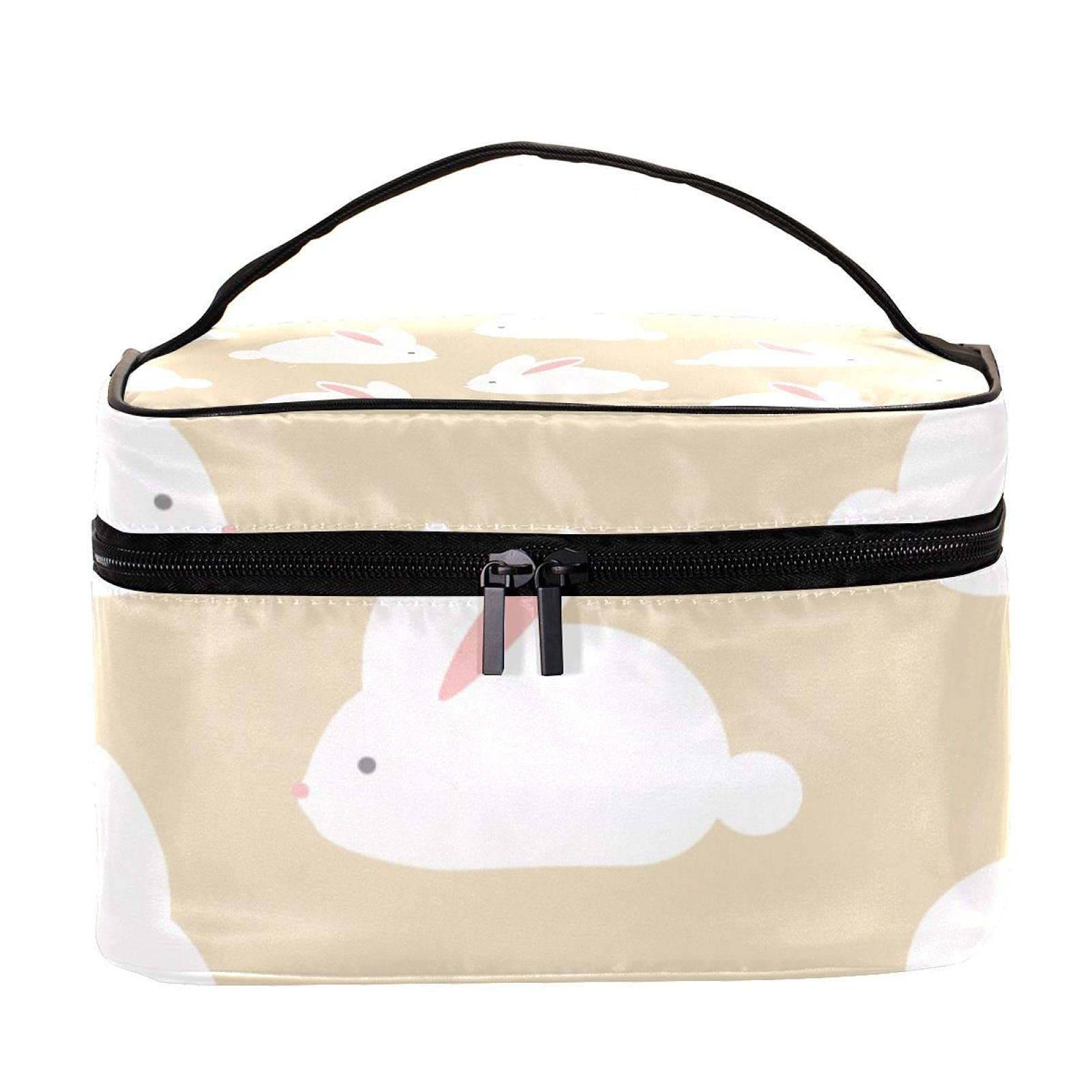 Cute Bunny Rabbit Makeup Bag for Women & Girls - Large Travel Cosmetic Organizer with Zipper - Perfect for Toiletries, Brushes & Beauty Essentials - Ideal for Travel, Gym & Daily Use