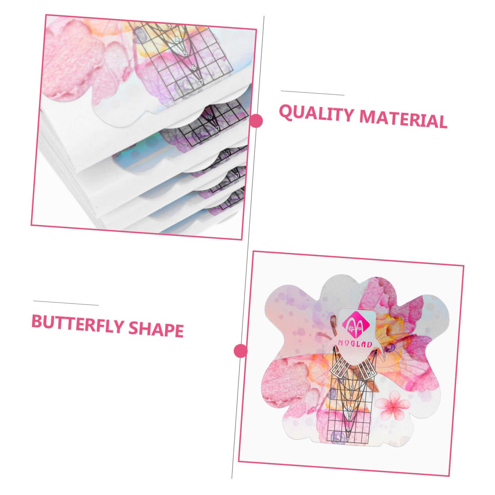 FOMIYES 100 PCS Holographic Nail Forms - DIY Nail Extension Kit with Sticker Guides for Professional Salon & Home Manicure | Perfect for Acrylic, Gel & Nail Art Designs