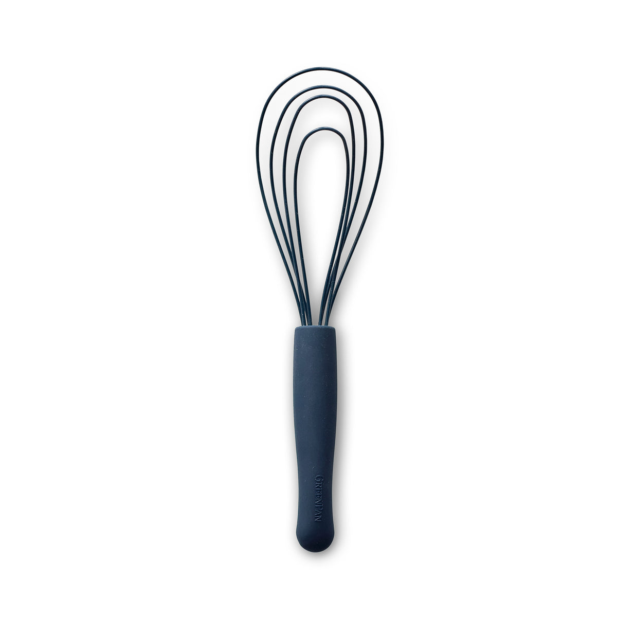Premium Silicone Flat Whisk - Non-Slip Grip, Heat Resistant Kitchen Tool for Baking, Mixing & Cooking (Oxford Blue) - Perfect for Cakes, Sauces, Eggs & More
