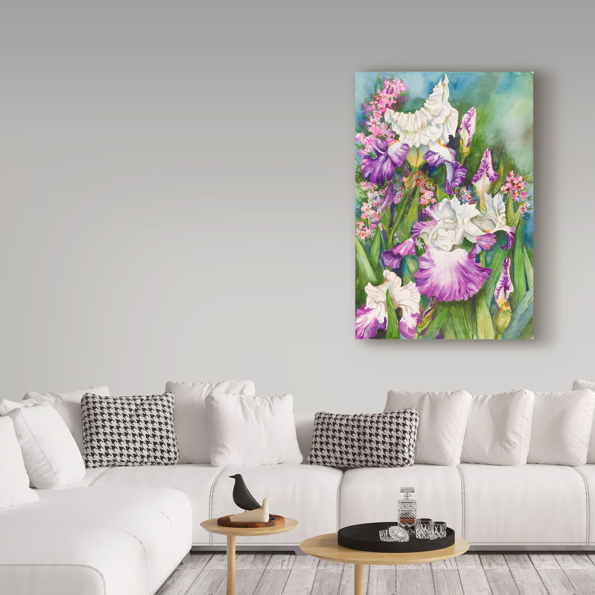 Iris Garden by Joanne Porter - 30x47 Inch Floral Canvas Wall Art - Perfect for Living Room, Bedroom & Office Decor