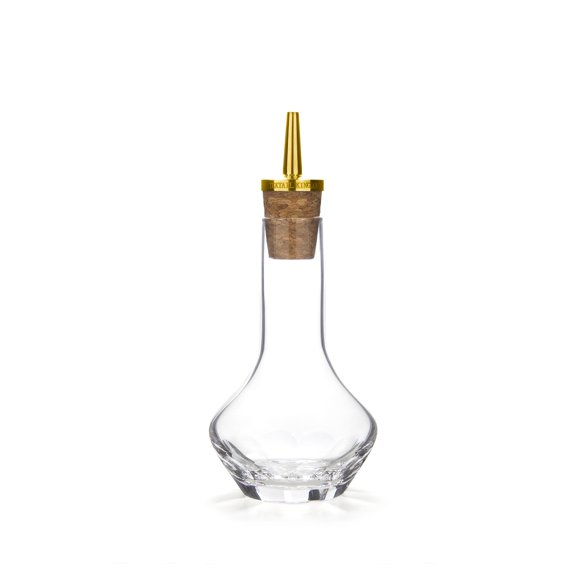 Gold Plated Dasher Top Beveled Bitters Bottle - 50ml (1.7oz) Glass Bottle for Cocktail Mixing, Bar Accessories & Home Bartending Essentials