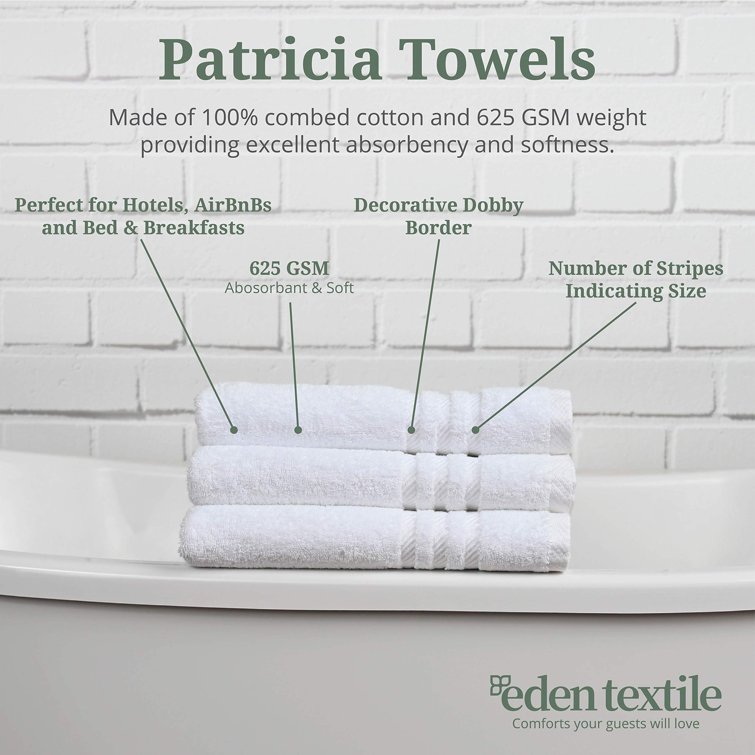 Premium 100% Cotton White Bath Towel Set for Hotels, AirBnB & Spas - Ultra Soft & Durable (2 Bath Towels, 2 Hand Towels, 2 Washcloths) - Perfect for Luxury Accommodations, Guest Bathrooms & Spa Retreats