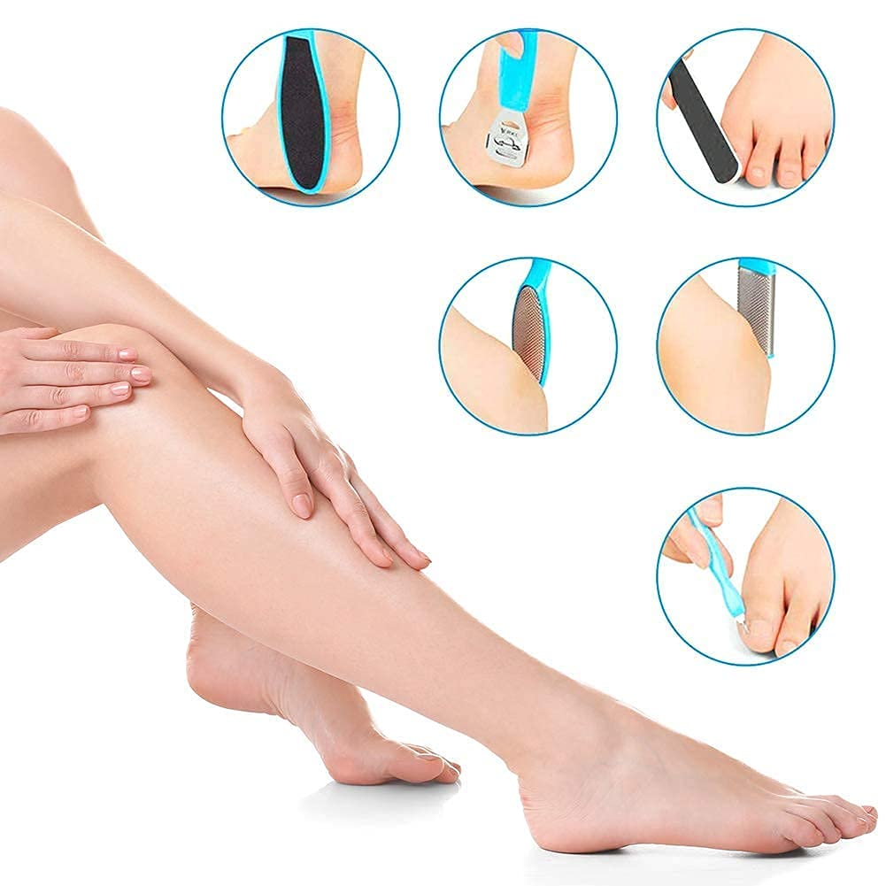 HUDACRUSH 8-in-1 Professional Pedicure Kit for Soft Feet - Callus Remover, Foot Scrubber, Nail File & More - Perfect for Home Spa, Pedicure & Foot Care Routine