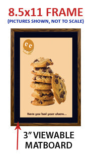 Premium Wood Snap Frames for 8.5x11 Posters - 3 Wide Matboard Display - Perfect for Home Decor, Office Art & Gallery Exhibitions