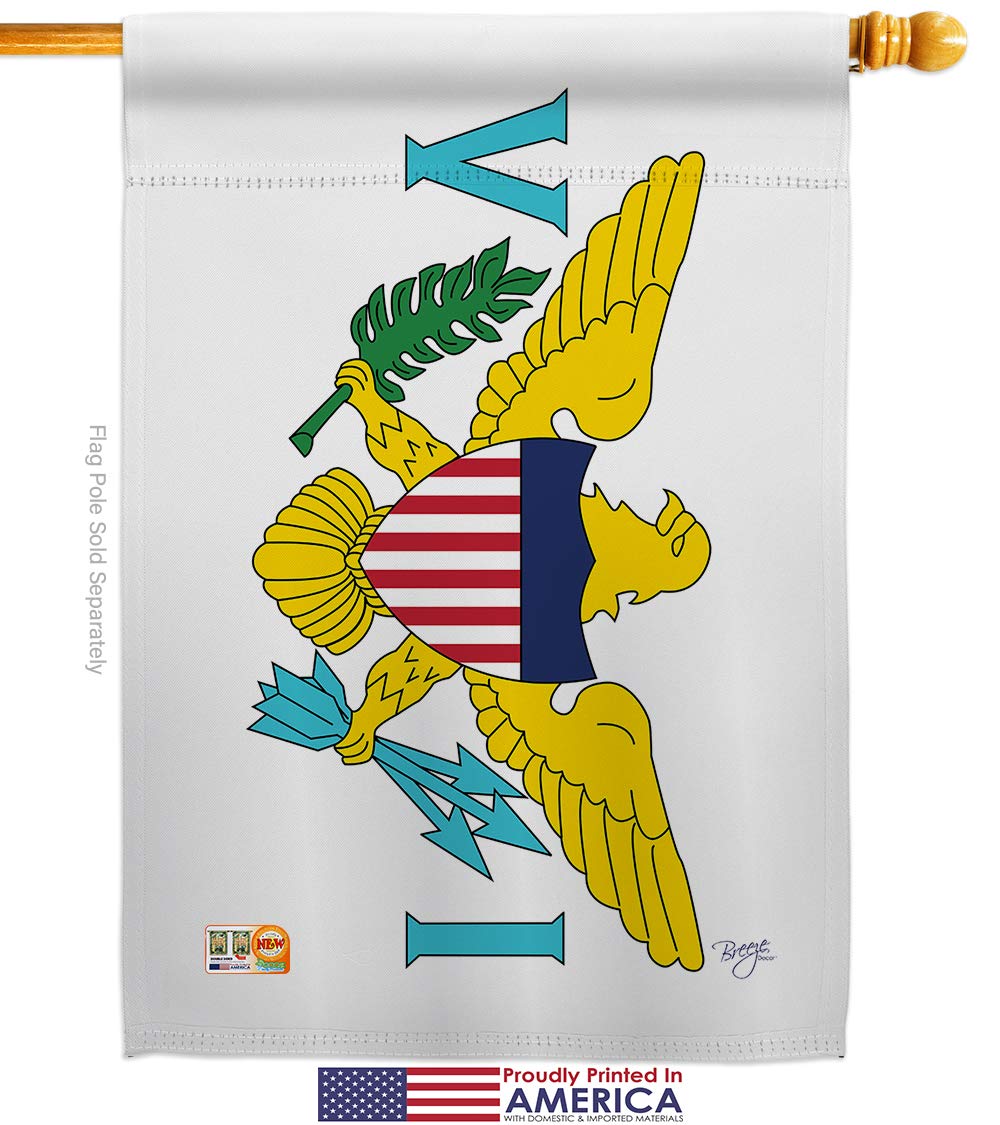 USA-Made US Virgin Islands Garden House Flags Set - 28x40 Inch Decorative Yard Banner for International & Regional Pride - Perfect for Home, Garden, and Patriotic Displays