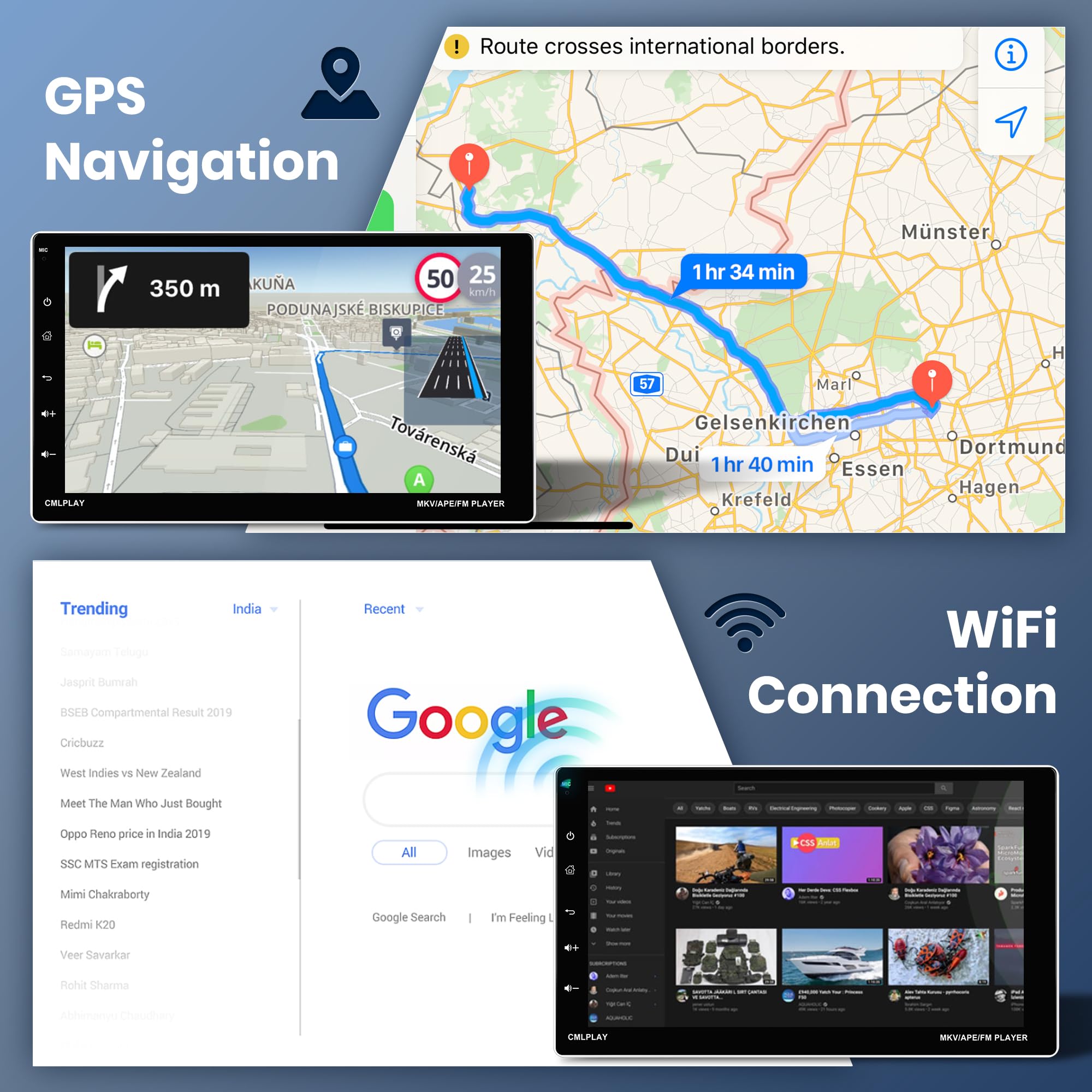 2G+64G Single Din Wireless CarPlay & Android Auto Car Stereo - 9 Inch Touch Screen with WiFi, GPS Navigation, Bluetooth, FM Radio & Backup Camera - Perfect for Seamless Driving & Hands-Free Calls
