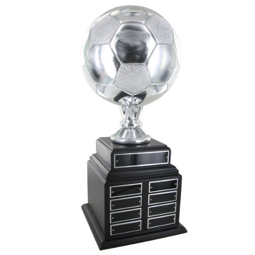 Personalized Perpetual Silver Soccer Ball Trophy - Custom Awards & Gifts for Sports Achievements, Team Recognition & Championship Celebrations