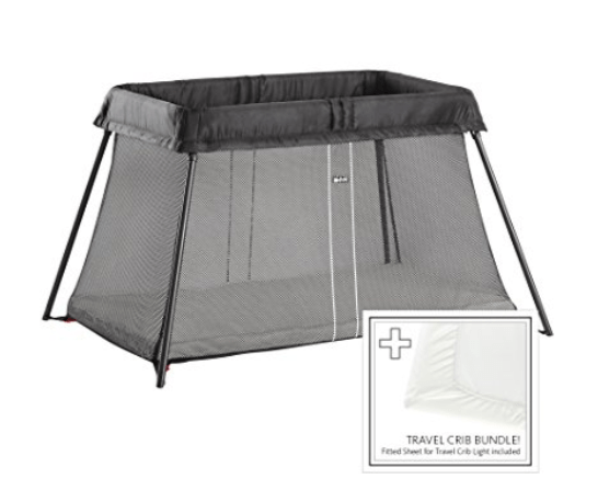 BabyBjorn Travel Crib Light - Portable & Lightweight Baby Playpen with Fitted Sheet - Perfect for Travel, Home & Outdoor Use