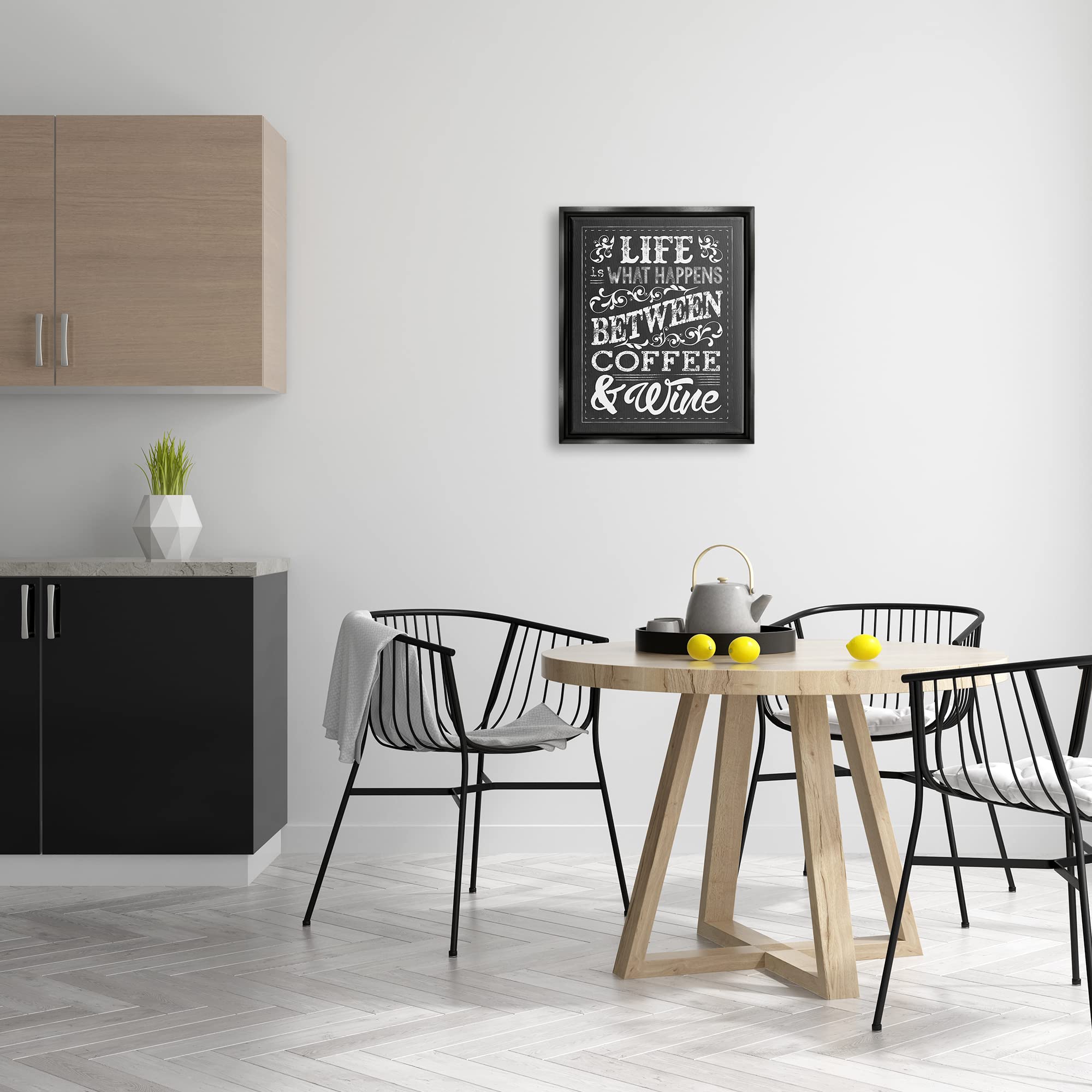 Stupell Industries 'Life Between Coffee and Wine' Chalkboard Wall Art - Designed by Melody Hogan - Perfect for Kitchen Decor, Coffee Bar Sign, or Wine Cellar Art
