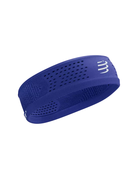 Compressport Unisex Thin Headband On/Off - Dazz Blue - Sweat Absorbing Sports Headband for Running, Cycling & Workouts