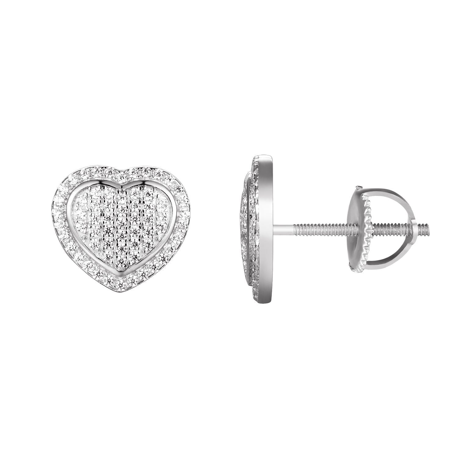Double Heart Sterling Silver Earrings for Women - Dainty 925 Silver Love Stud Earrings - Perfect Gift for Valentine's Day, Anniversary & Everyday Wear