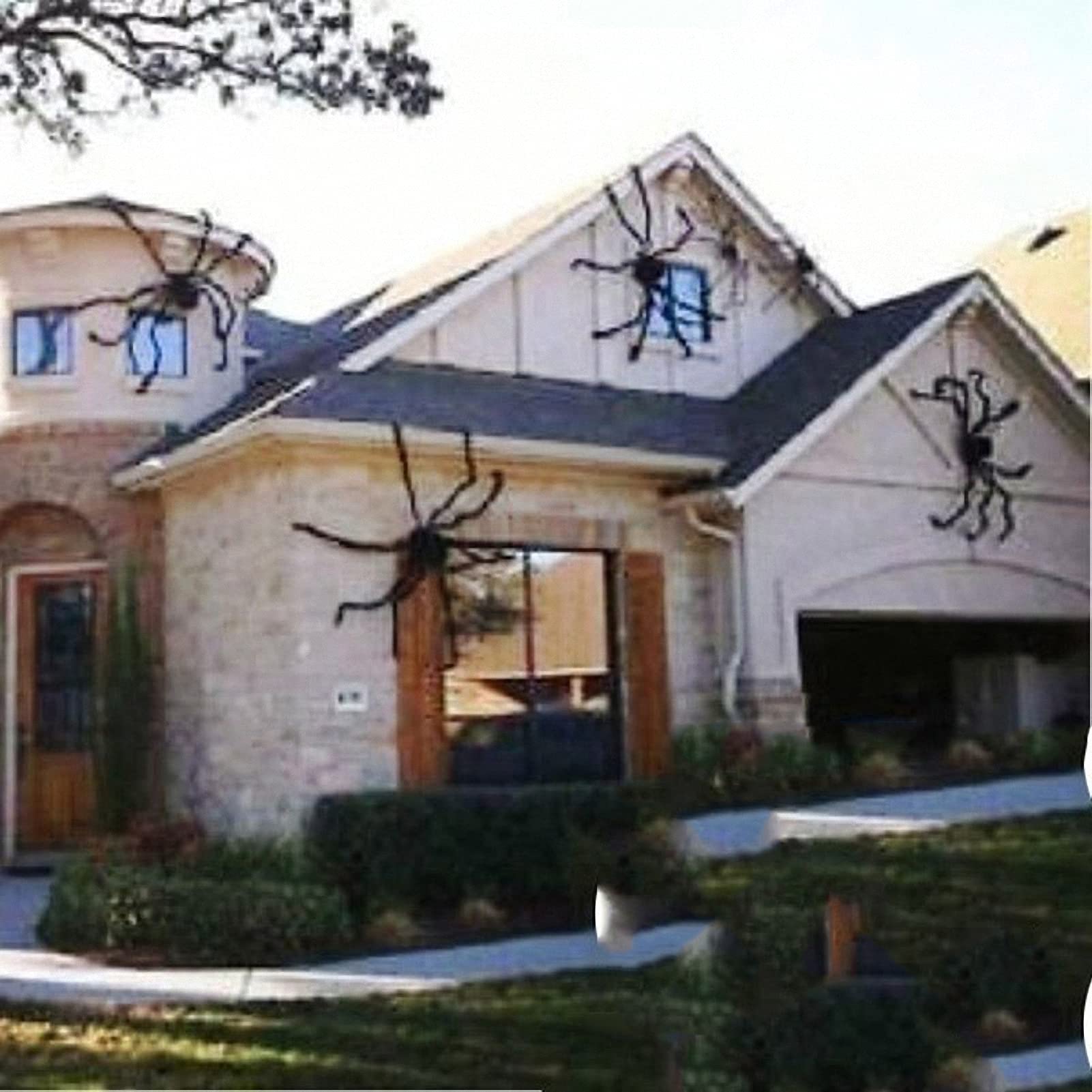 Rucifo Black Spider Halloween Decoration - 3ft Giant Scary Spider Prop for Haunted Houses, Indoor & Outdoor Halloween Party Decor - Perfect for Yard, Porch, and Halloween Party Scenes