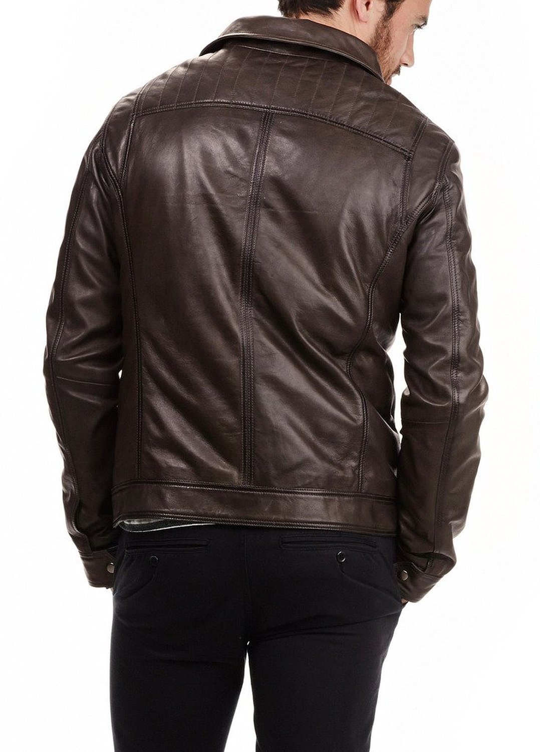 Men's Genuine Leather Biker Jacket - Slim Fit Motorcycle Coat for Casual & Riding | Premium Quality Leather Jacket for Men | Perfect for Motorcycle Enthusiasts & Everyday Wear