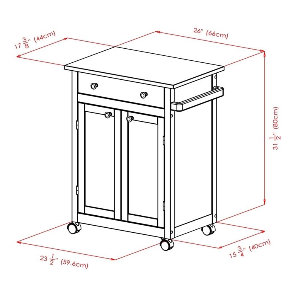 WINSOME Savannah Espresso Kitchen Island with Storage Shelf - Perfect for Small Kitchens, Dining & Breakfast Nooks