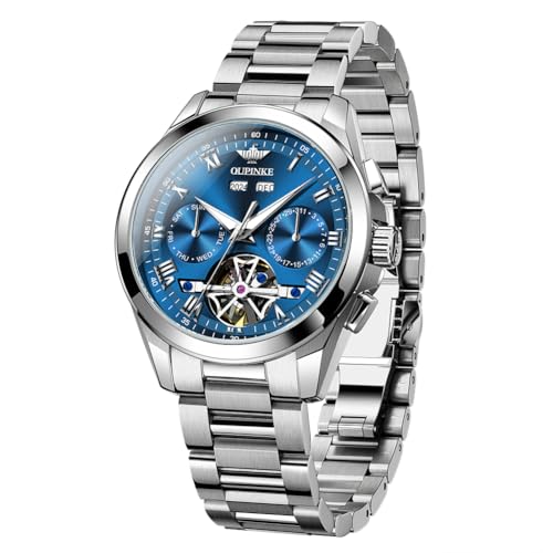 3281:Silver strap&blue dial