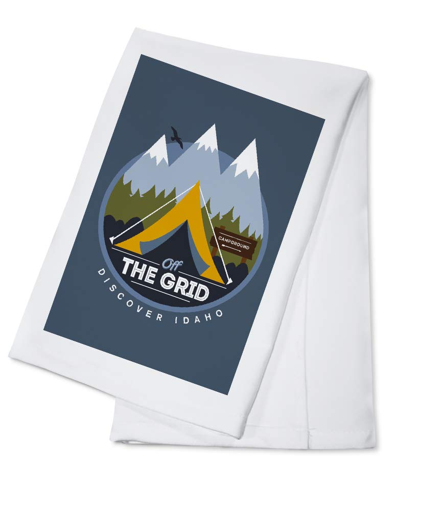 Idaho Discover Off The Grid Tent Contour - 100% Cotton Tea Towel Set | Decorative Hand & Kitchen Towels for Home | Perfect for Camping, Picnics & Rustic Home Decor