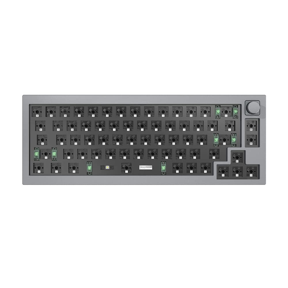 Keychron Q2 Hot-Swappable Wired Mechanical Keyboard - RGB Backlit, 65% Compact Layout, Aluminum Frame with Volume Knob (Grey) | Perfect for Gaming, Coding & Office Work | Compatible with Windows & Mac