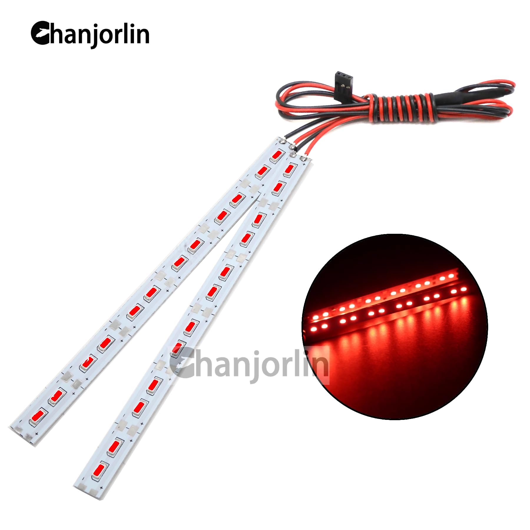 Waterproof 24-LED Aluminum RC Car Light Strip Kit - 6V Chassis Lighting Accessories for 1/8 1/10 1/16 Scale RC Trucks, Crawlers & Buggies (HSP, HPI, Traxxas TRX4/TRX6, SCX24, Slash, Rustler, Redcat 4WD) - Red Off-Road Night Driving & Racing Enhancement