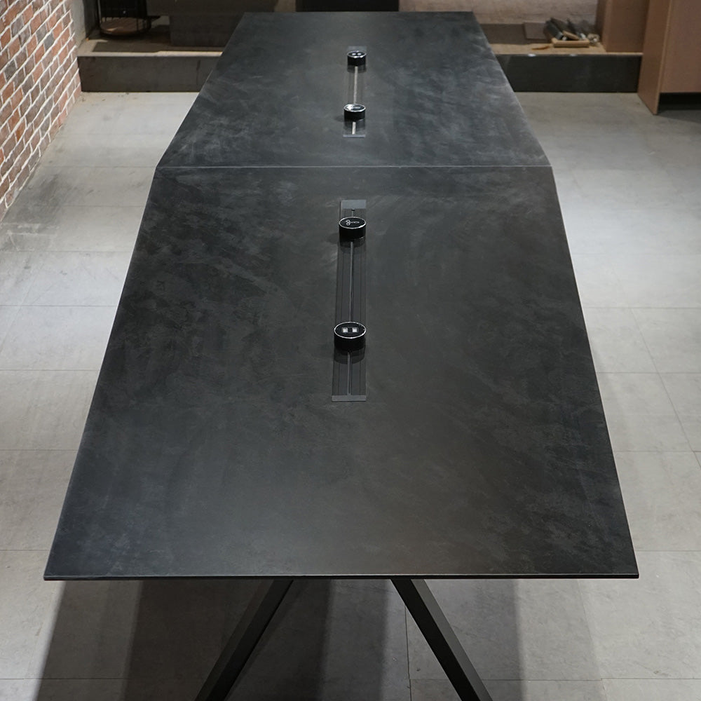 Premium DOLAN 3.6M Black Concrete Conference Table - Modern Boardroom Meeting Table for Office, Executive Meetings & Professional Workspaces
