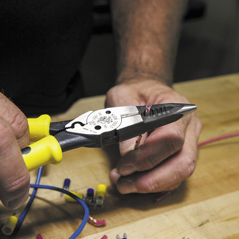 Klein Tools J207-8CR Needle Nose Pliers & J215-8CR Multi-Tool Pliers Set - Professional Electrician Tools for Wiring, Cutting, and DIY Projects - Perfect for Home Repair, Automotive Work, and Electrical Installations