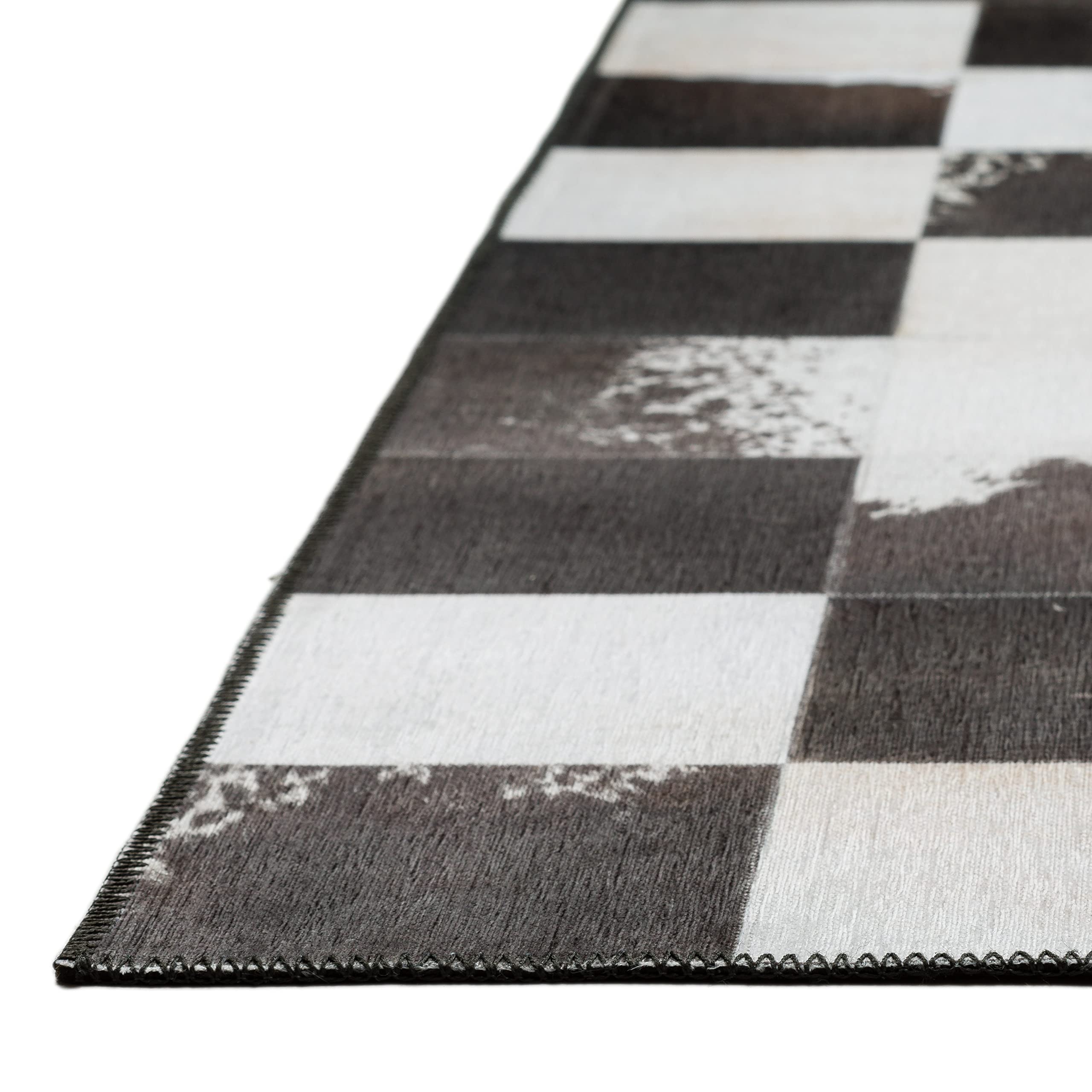 Addison Rugs Laredo ALR40 Black Washable 8' x 10' Indoor/Outdoor Area Rug - Machine Washable, Non-Shedding, Easy Clean - Perfect for Bedroom, Living Room, Dining Room, Kitchen, Entryway & Patio Decor