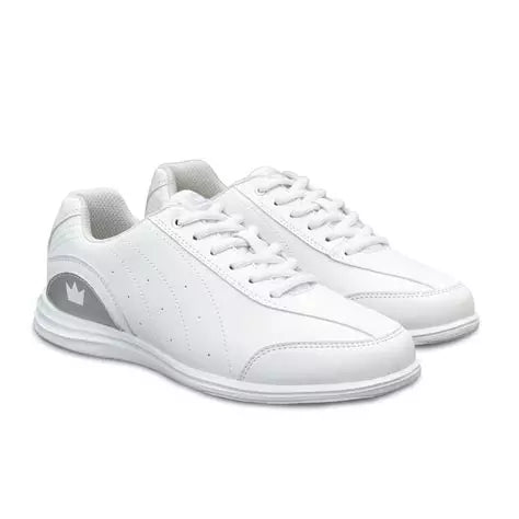 Brunswick Youth Mystic Women's Bowling Shoes - White/Silver - Perfect for League Play & Casual Bowling