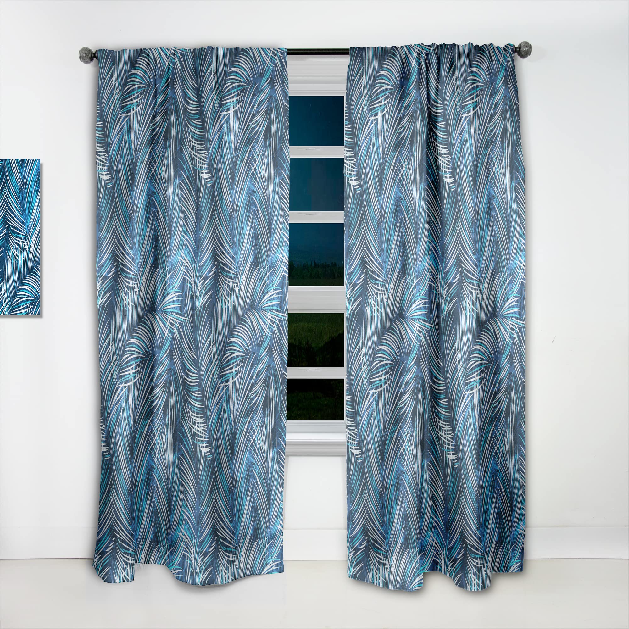DesignQ Tropical Palm Leaves Blackout Curtains - Thermal Insulated Single Panel 52x84 Inches - Perfect for Bedroom & Living Room Window Treatments | Home Decor & Sun Protection