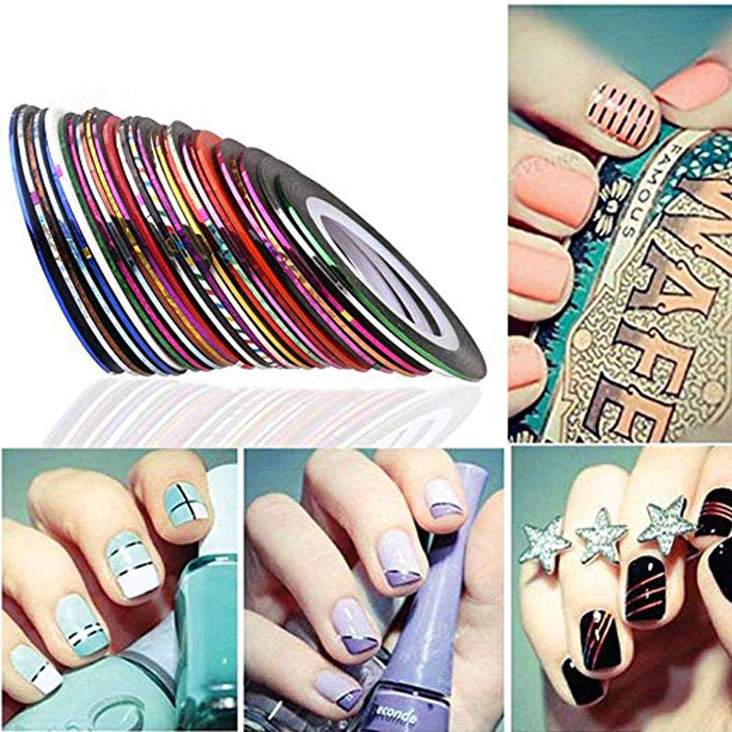 Premium Nail Art Kit - 31 Piece Set with Nail Brushes, Dotting Pens, Striping Tapes & French Manicure Guides | Professional Manicure Tools for Salon & Home Use | DIY Nail Design Essentials for Beginners & Experts