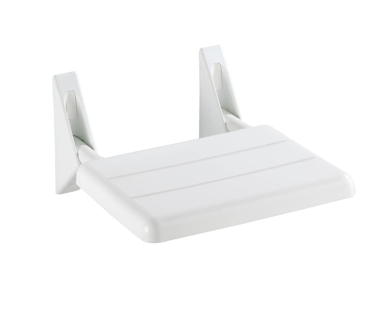 WENKO 179371100 White Shower Seat - 35 x 19 x 36 Inches - Non-Slip Bath Seat for Elderly & Disabled - Foldable Shower Chair for Small Spaces - Perfect for Bathroom Safety & Comfort