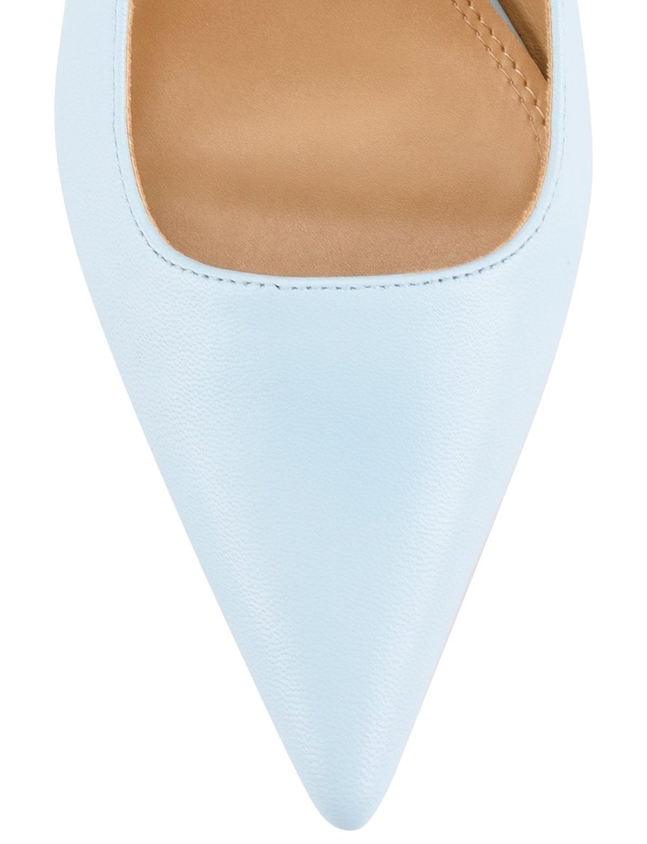 Yarra Pointed Toe Slingback Heels - Women's Pale Blue Leather Pumps for Work, Party & Wedding | Comfortable Dress Shoes for Office & Evening Events