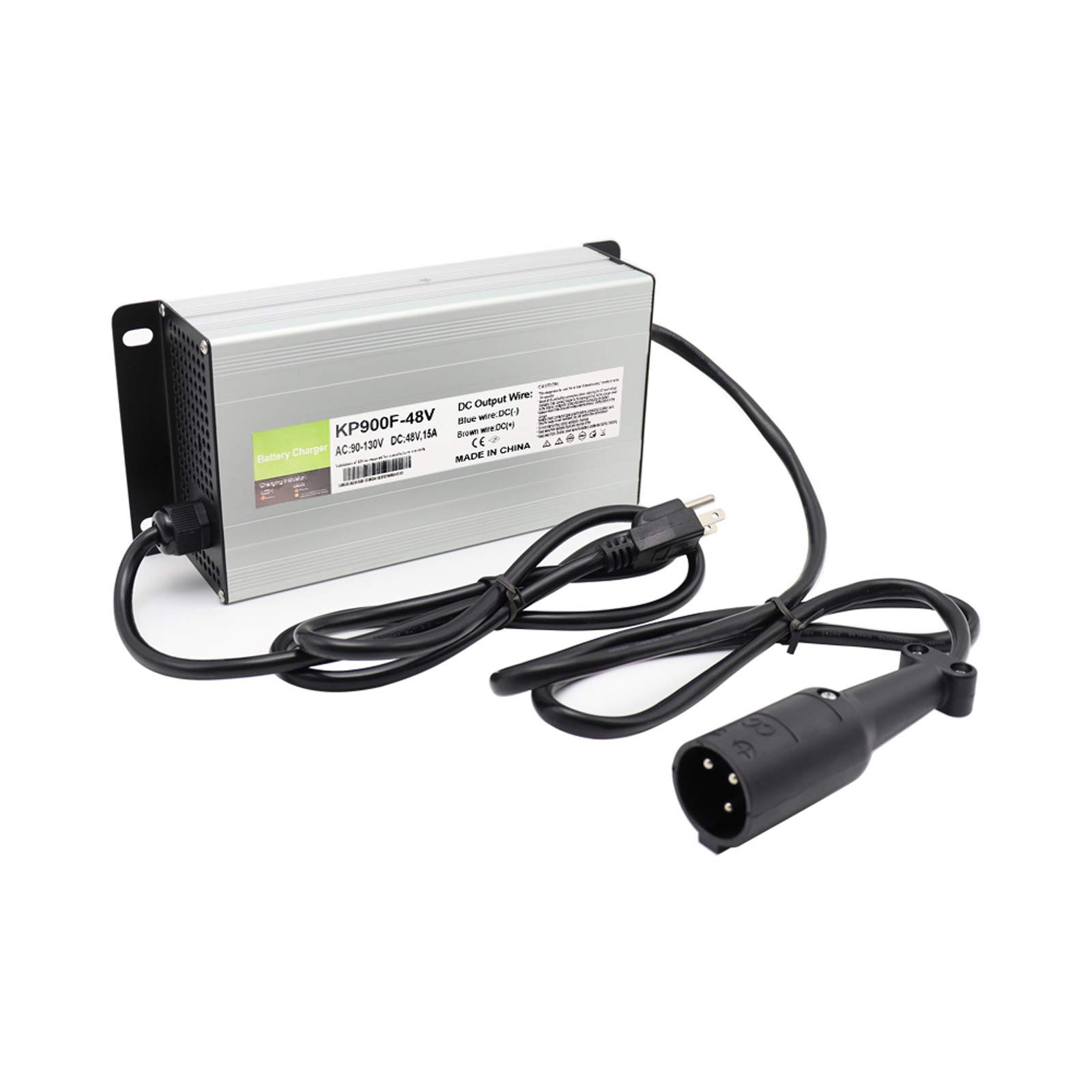 48V 15A Golf Cart Battery Charger for Club Car with 3-Pin Round Plug - Fast Charging for Golf Carts, Electric Vehicles & Outdoor Power Equipment