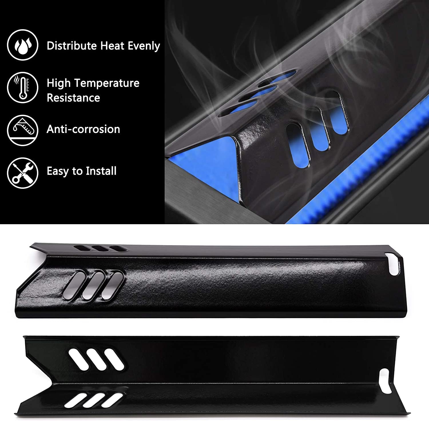 Dyna-Glo DGF510SBP & DGF493BNP Grill Replacement Parts - Heat Tent Plate Shields & Burner Tubes (BY13-101-001-13, BY15-101-001-02, GBC1461W) for Backyard BBQ & Outdoor Cooking